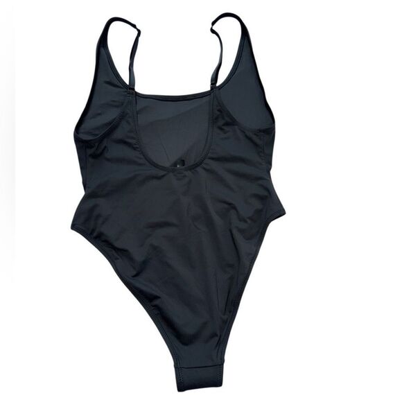 NWT Women's Skims Signature Swim Scoop Neck One-Piece Swimsuit in Gun Metal Grey - Picture 5 of 6